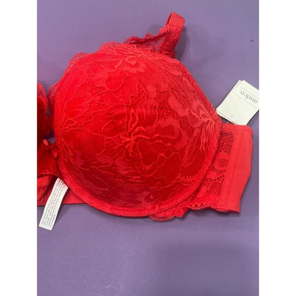 Auden - Women's Lace Plunge Push-Up Bra - Red - 46C - Picture 6 of 9